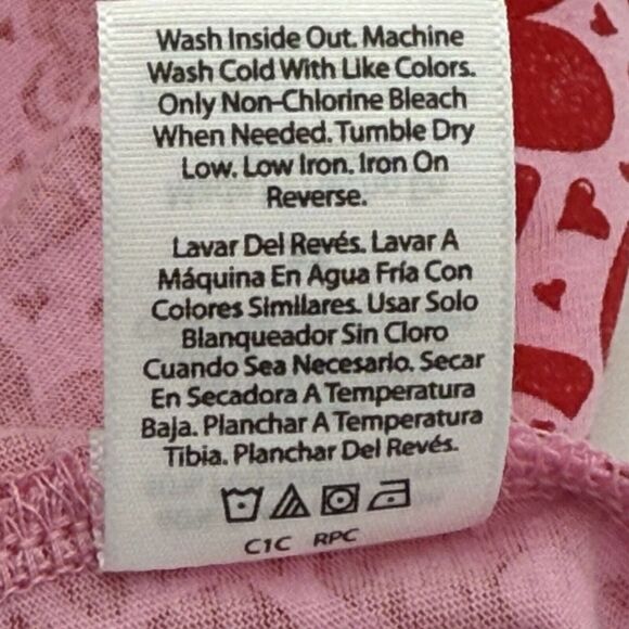 Valentine Dress 3T Heart Flower Love Print Red/Pink, Long Sleeve Wonder Nation - Picture 8 of 8